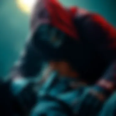 A menacing character resembling a horror game killer with a dark cloak, looming over a terrified victim, ready to strike using choking methods.