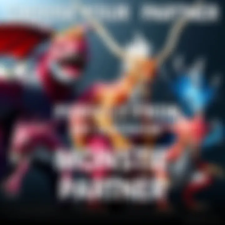 A selection of various Monsties from the Monster Hunter universe ready to be chosen as partners, showcasing their unique designs and colors.