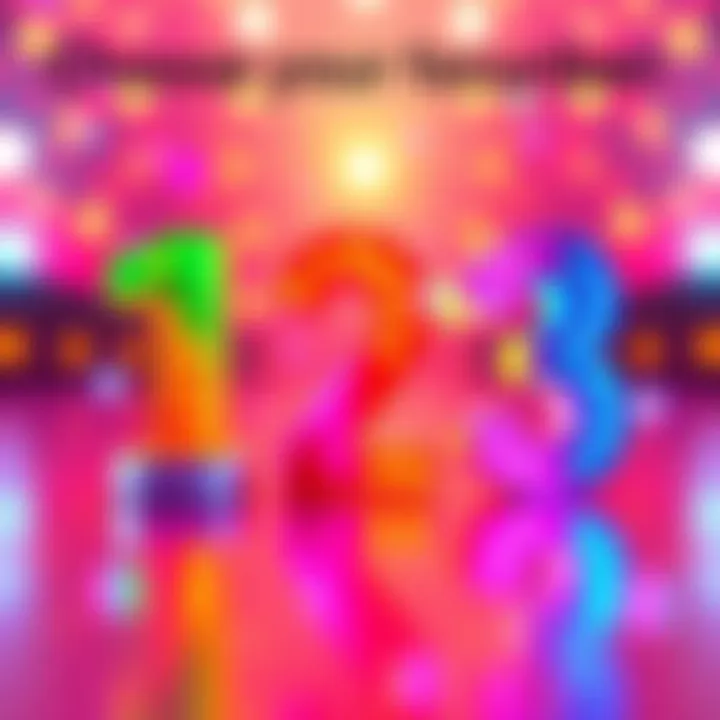 Three colorful numbers, 1, 2, and 3, presented on a bright background inviting people to vote