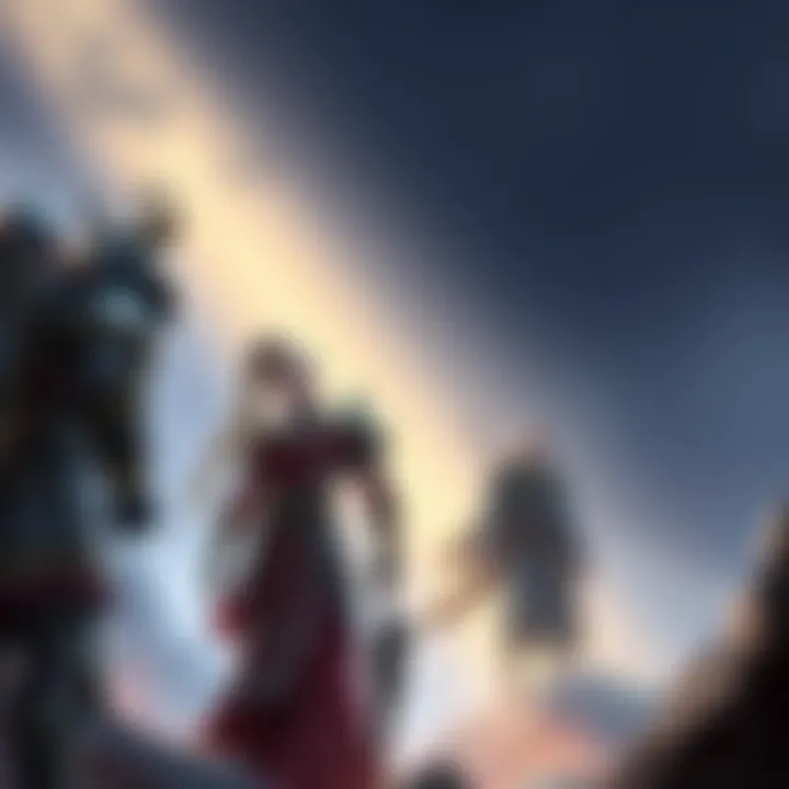 A scene showing Lae'zel, a strong warrior character, standing confidently with her weapon, while Omin, a supportive character, looks on thoughtfully, highlighting the choice players face in gameplay.