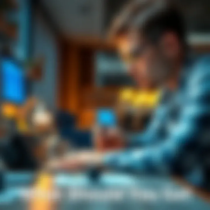 A person looking at different choices on a table with decision-making tools around them.