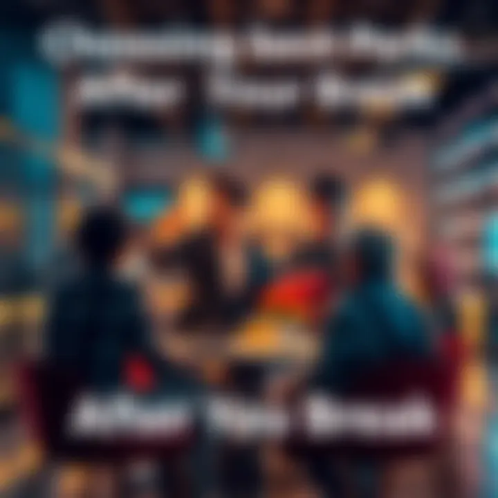 A group of people discussing various perks and benefits after returning from a break in a casual setting