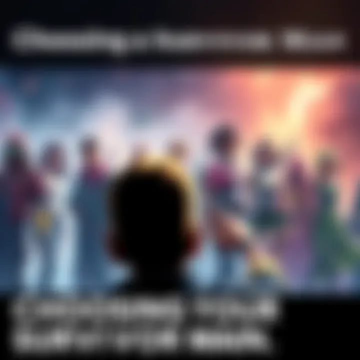 A gamer selecting a character from a colorful lineup of survivors with different styles and backgrounds.