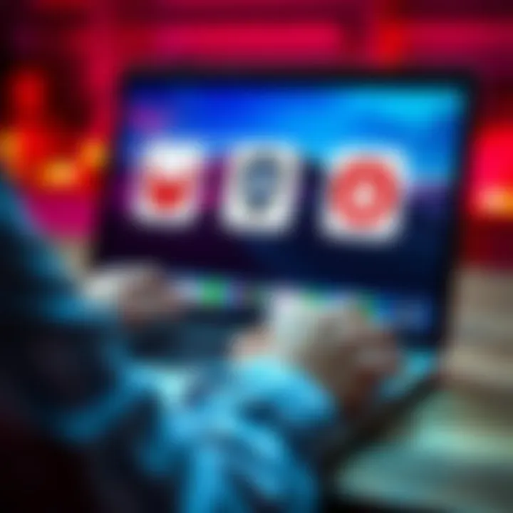 A person comparing different VPN services on a laptop, showing logos of Windscribe, LagoFast, and a Chinese VPN.