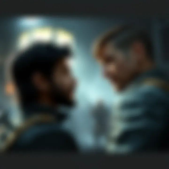 A player contemplating their choice between the characters Wyatt and Fergus in Wolfenstein 2, with game visuals in the background.