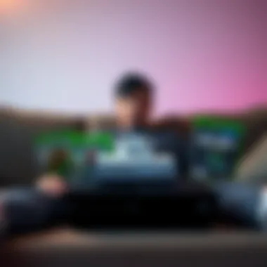 A person sits on a couch with an Xbox console, comparing the Series S, Series X, and Xbox One S while holding game cases for Minecraft and Call of Duty.