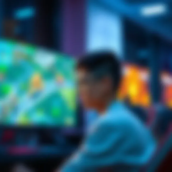 A gamer sitting in front of a screen, looking frustrated while considering switching game modes.