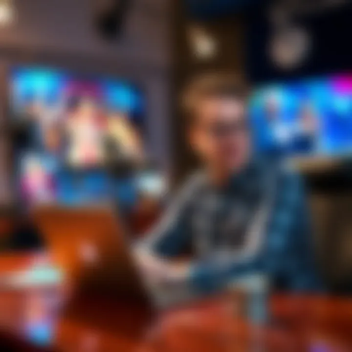 Chris Stuckmann sitting at a desk with a laptop, discussing his latest show reviews, a video camera in the background