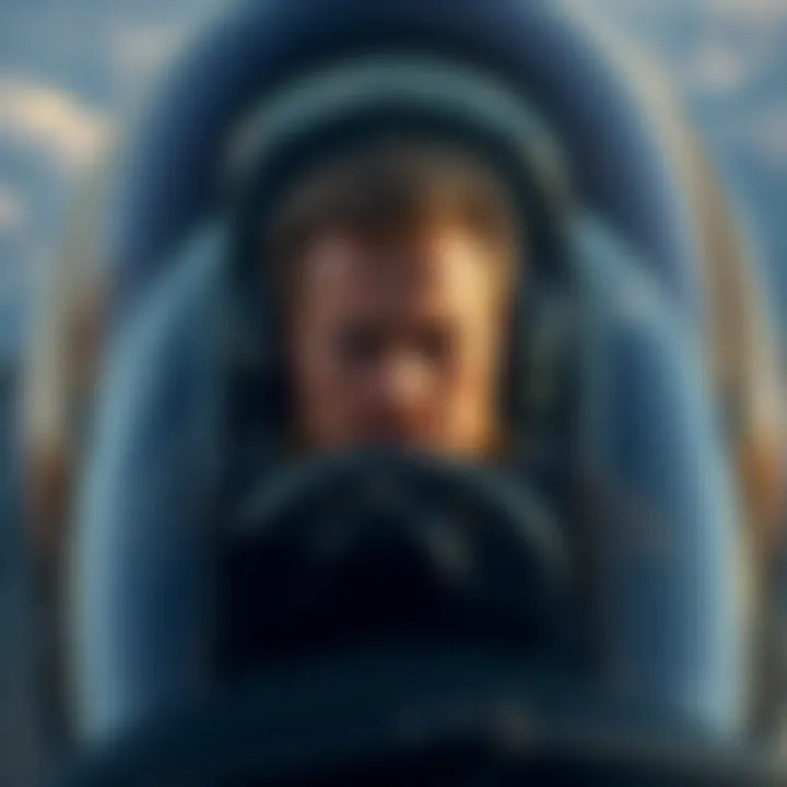 Chris sitting in the cockpit of a fighter jet, looking focused and ready to fly.