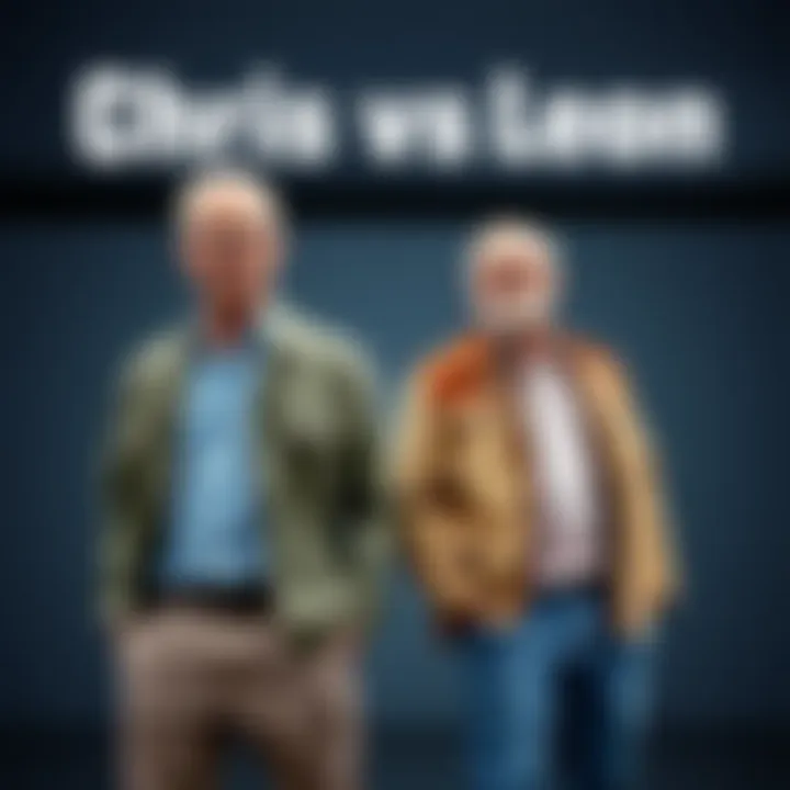 Chris and Leon Comparing Styles Chris and Leon standing side by side, showcasing their styles at ages 48 and 49, with casual outfits and confident expressions, highlighting their distinct looks as they age.