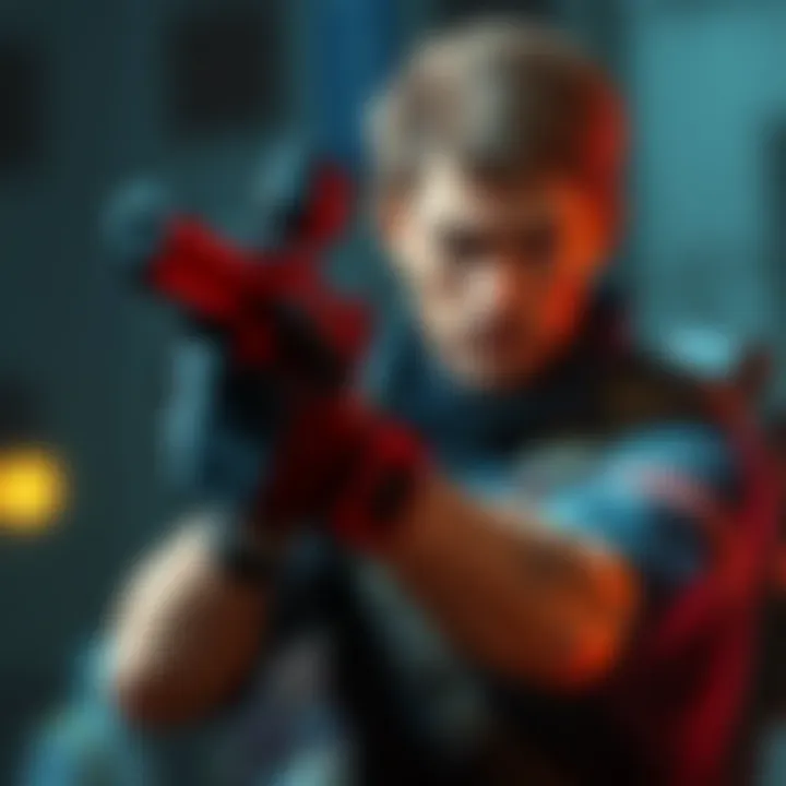 Chris Redfield in action, wearing tactical gear from Resident Evil 5, preparing for a fight against creatures.