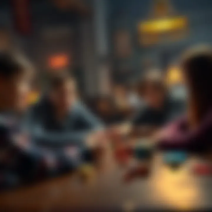 A Christian teenager rolls dice while sitting around a table with friends, engaged in a game of Dungeons and Dragons