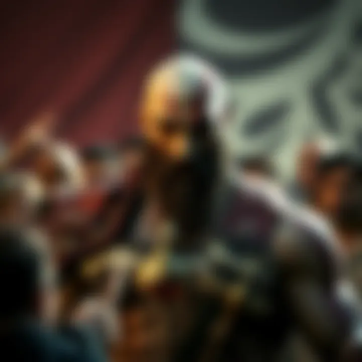 Christopher Judge announces he will not reprise his role as Kratos for the live-action God Of War series, surrounded by fans discussing the news.