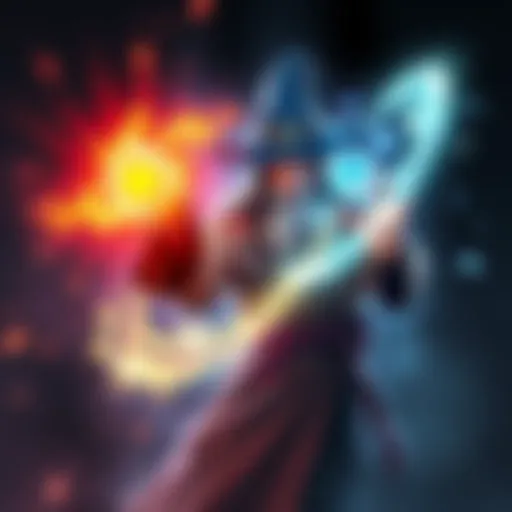 A wizard casting a Chromatic Orb spell, surrounded by radiant bright light, illustrating the effects of a Wild Magic Surge.