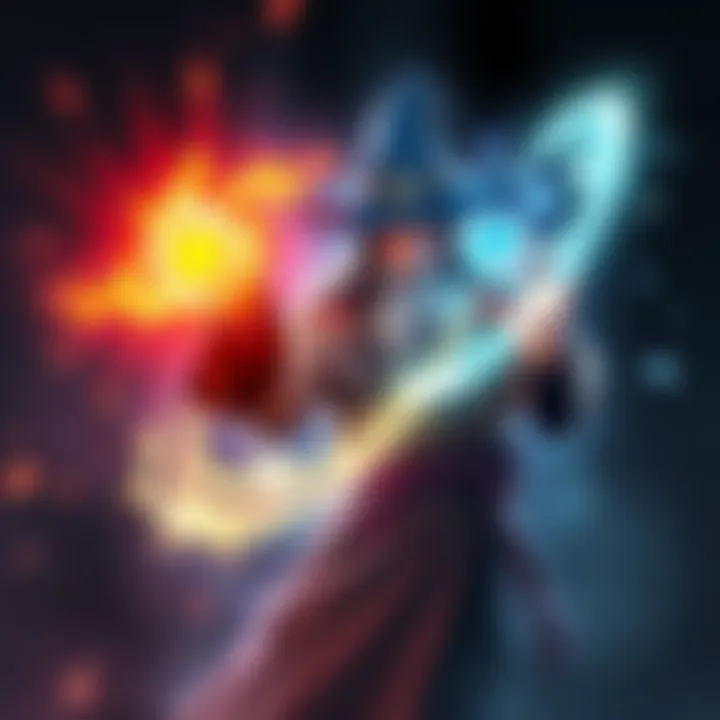 A wizard casting a Chromatic Orb spell, surrounded by radiant bright light, illustrating the effects of a Wild Magic Surge.