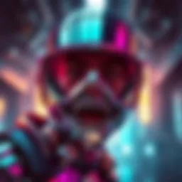 A character with chrome jaws showcasing a mix of style and functionality in a futuristic setting