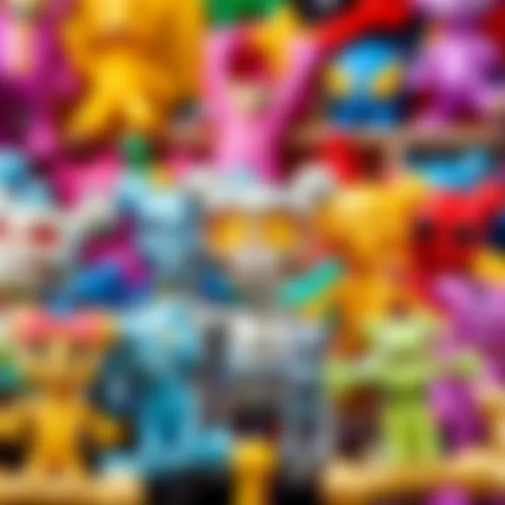 A collection of colorful Chrome and Gold Crazy Bones toys displayed together highlighting their unique features.