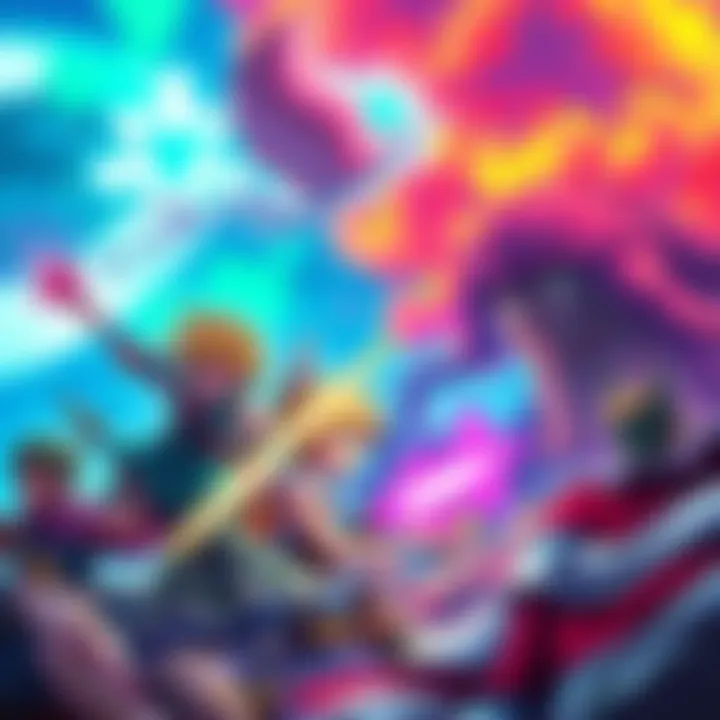 A vibrant scene from Chrono Trigger showcasing characters engaging in battle with colorful backgrounds and magical effects