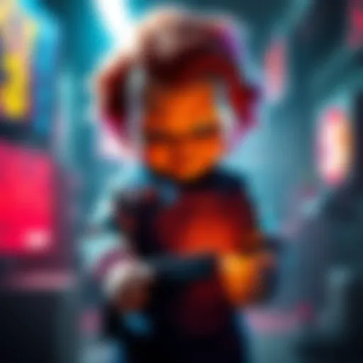 Chucky showcasing his unique gameplay style in a gaming setting