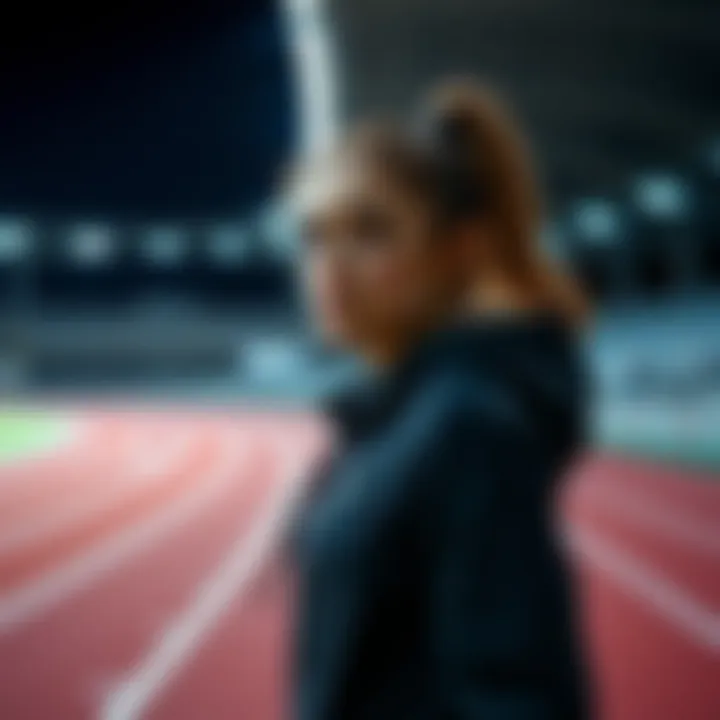 Cinna looking hesitant at a running track, expressing dislike for running