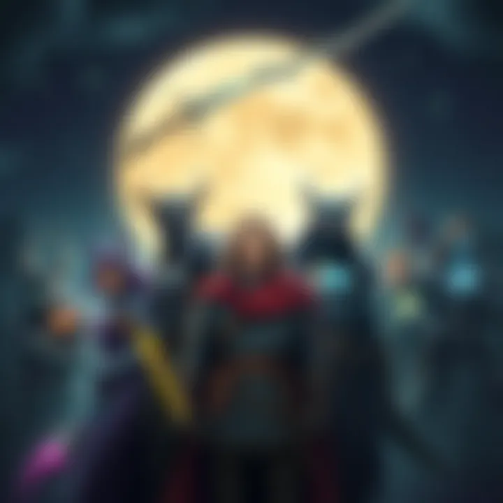 Group of characters from Circle of the Moon, featuring Nathan and others, showcasing their unique designs against a mystical background.