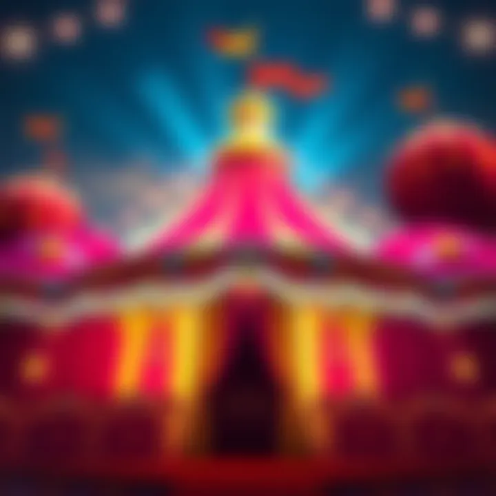 A vibrant circus tent showcasing detailed craftsmanship and colorful decorations, representing the Circus of Values.