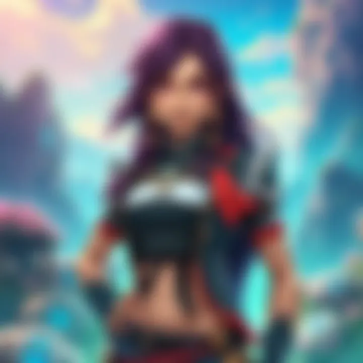 Citra stands confidently with vibrant scenery in the background, embodying her strong character.