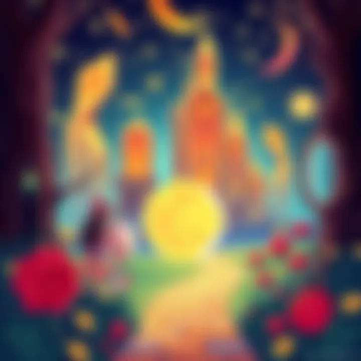 A colorful illustration featuring Citrine-inspired designs with elements from the Wizard of Oz, showcasing vibrant colors and whimsical characters.