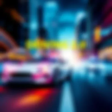 A digital car with a city background, symbolizing the upcoming release of City Car Driving 2.0.