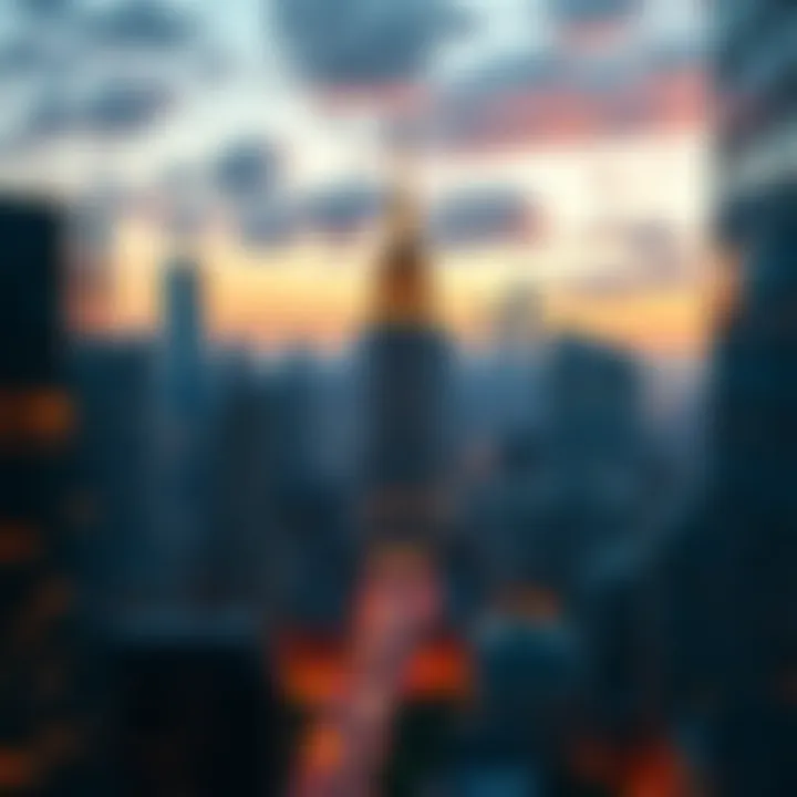 A view of a city showing a prominent building that represents the best option amidst urban challenges