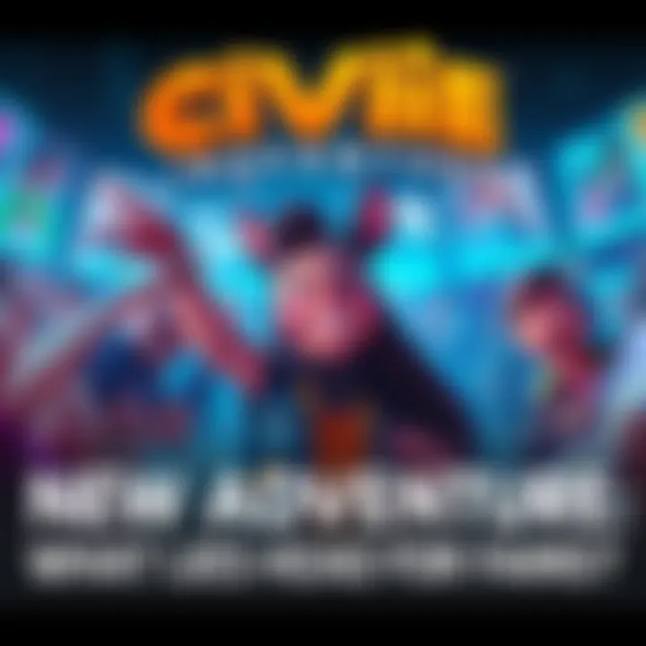 Civvie interacting with excited fans, surrounded by promotional artwork and updates