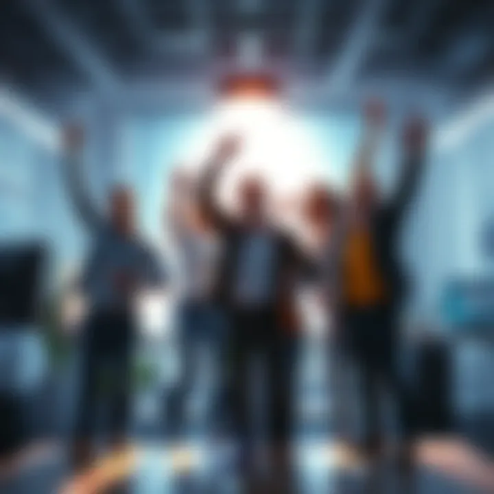 Developers of Clair Obscur: Expedition 33 joyfully celebrate their unexpected success in a bright office environment.