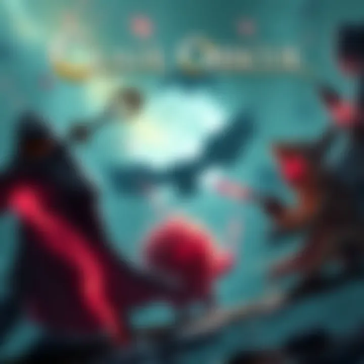 Promotional art for Clair Obscur showing key characters and scenes from the game