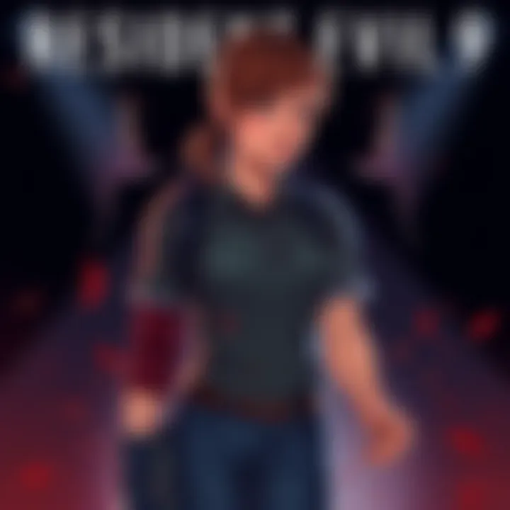 Illustration of Claire Redfield standing with a determined look, surrounded by shadows representing her connections with Leon and Sherry, reflecting fan excitement for her return in RE9