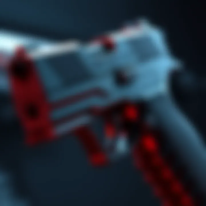 Claire's SLS Handgun A close-up view of Claire's SLS handgun from the 2remake game, showcasing its sleek design and detailed features.