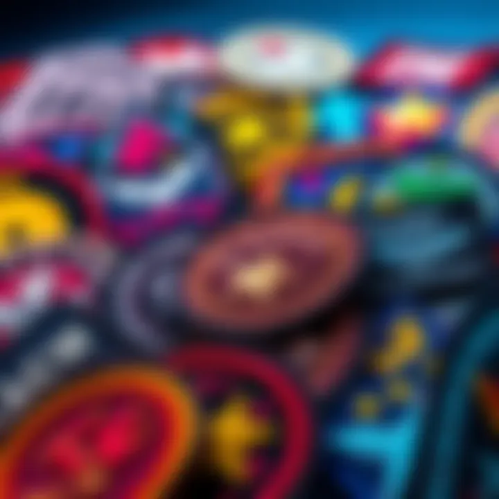 Class Patches for Sale A collection of unique class patches with various designs displayed for sale, showcasing vibrant colors and styles.