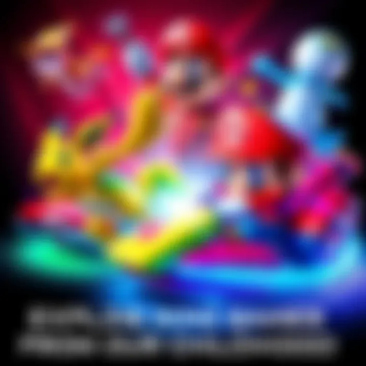 Collage of classic mini games featuring characters from Pokémon and Mario Kart, showcasing vibrant graphics and multiplayer fun.