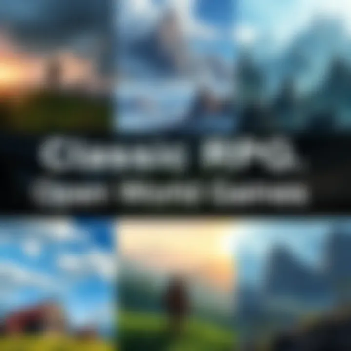 A collage of popular RPG games from over five years ago featuring lush landscapes and character exploration.