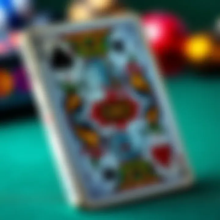 An image of a vintage playing card featuring intricate designs and bright colors, showcasing its unique features and appeal to collectors.