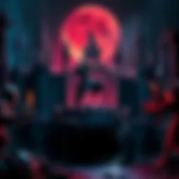 A screenshot of classic Castlevania game featuring a dark castle backdrop with a character battling monsters.