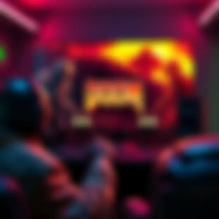 Classic Doom Gameplay A gamer plays classic Doom games on a modern setup, featuring a retro screen setup with characters from Doom 1 and Doom 2 on screen.