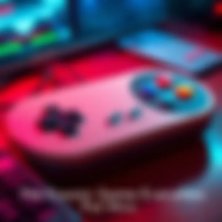 Classic Game Controller A vintage gaming controller with colorful buttons and a nostalgic design, representing classic video games.