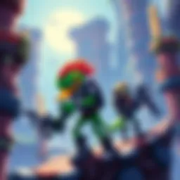 Artwork featuring Quackshot and Kid Chameleon in a Metroidvania style environment