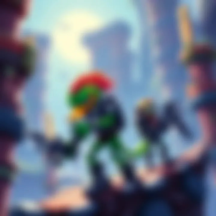Artwork featuring Quackshot and Kid Chameleon in a Metroidvania style environment