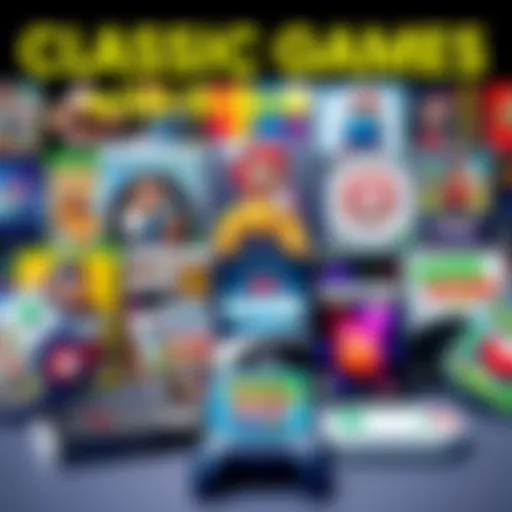 A collection of classic video game covers and icons representing games that have received new downloadable content, showcasing nostalgia and updates.