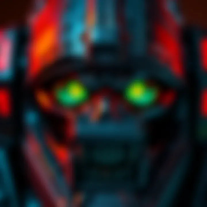 Close-up of the classic HUD face design featured in the game Doom, highlighting its iconic features and colors.