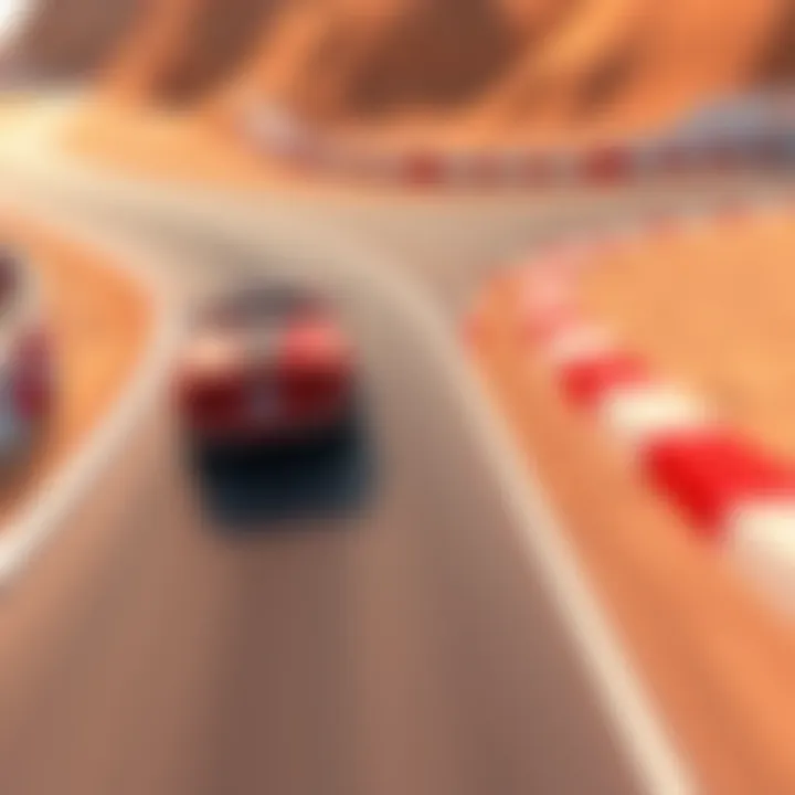 A red car racing on a generic racetrack with sharp turns and visible shortcuts, reminiscent of 3D Flash games from the past.