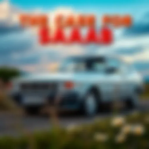 A classic Saab car in a scenic outdoor setting, showcasing its unique design and heritage.