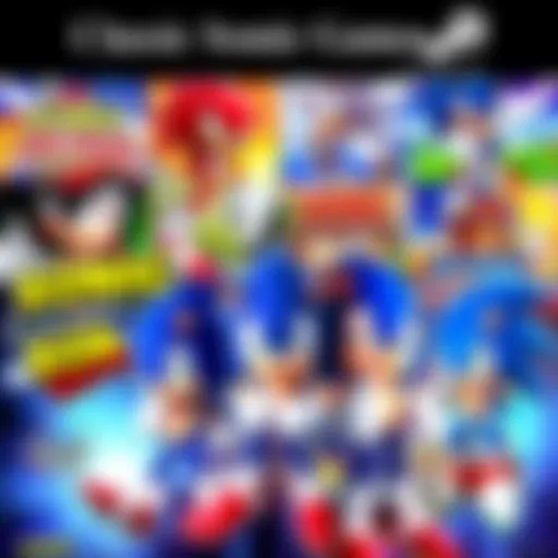 A collage of classic Sonic game covers showing vibrant characters and action scenes, representing achievement tracking for classic titles on Steam.