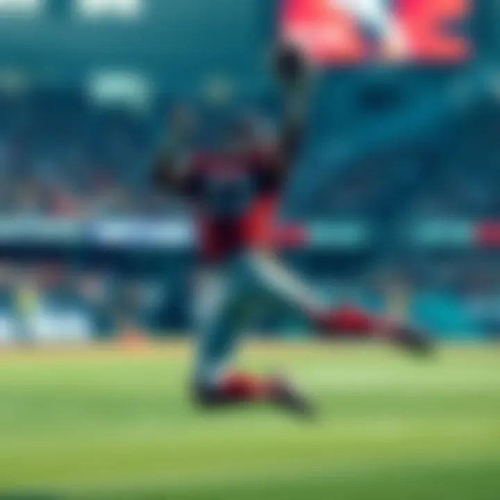 A player making an incredible catch during a game in 2016, showcasing skill and determination.